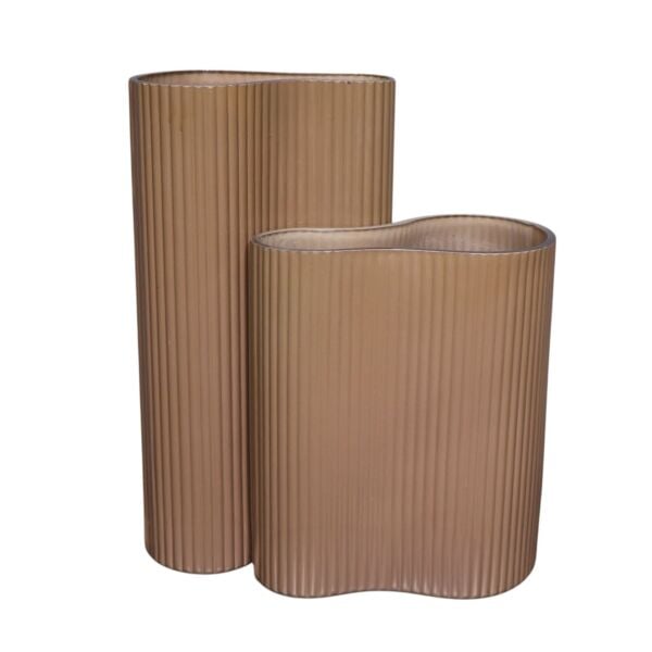 İkili Cam Tırtıklı Mor Vazo Vizon