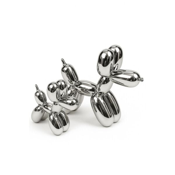 İkili Balon Köpek Antrasit Gümüş