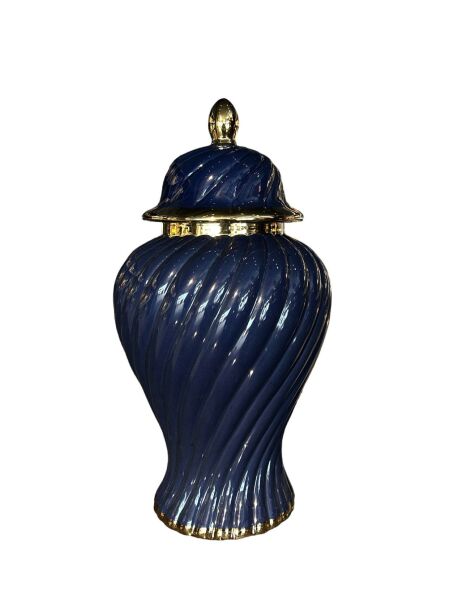 Büyük Gold Detaylı Lacivert Küp Lacivert