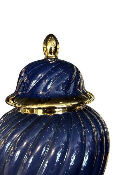 Büyük Gold Detaylı Lacivert Küp Lacivert