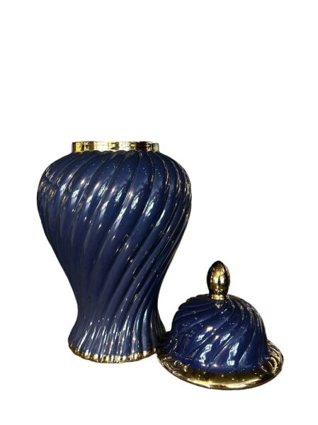 Büyük Gold Detaylı Lacivert Küp Lacivert