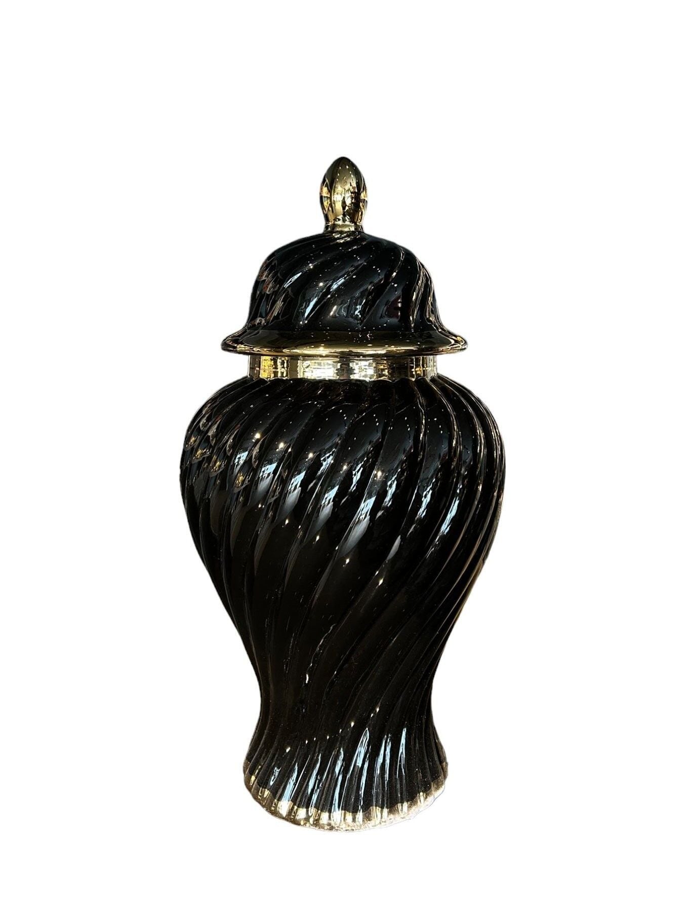 Büyük Gold Detaylı Lacivert Küp Siyah