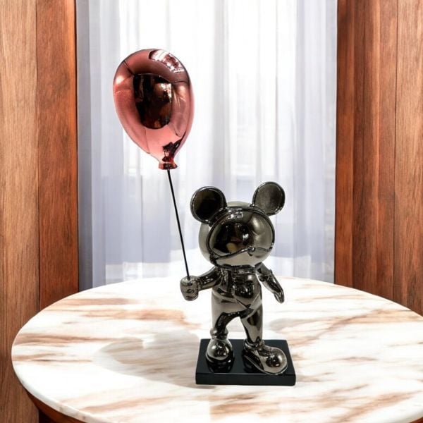 Kırmızı Balonlu Siyah Mouse Obje