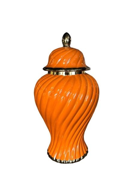 Büyük Gold Detaylı Lacivert Küp Turuncu