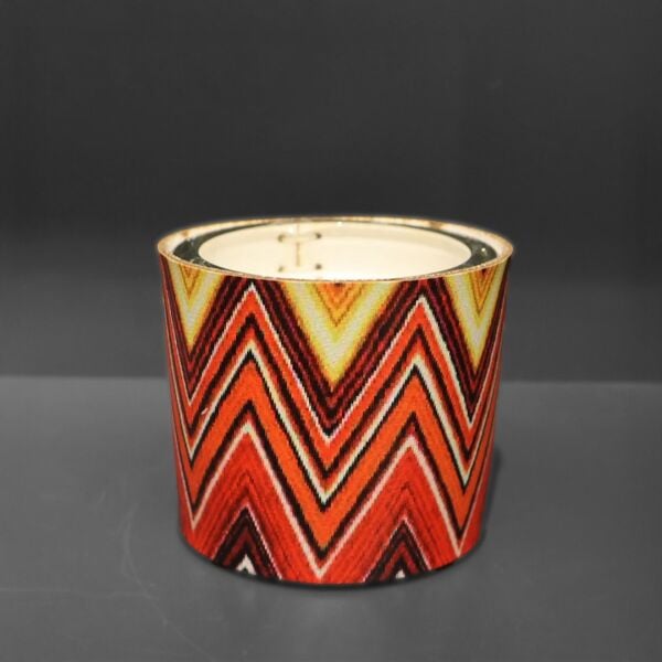 Deri Zigzag Desenli Mum Kırmızı