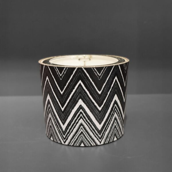 Deri Zigzag Desenli Mum Siyah