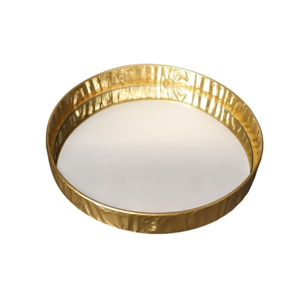 Gold Ağaç Desenli Yuvarlak Tepsi Büyük