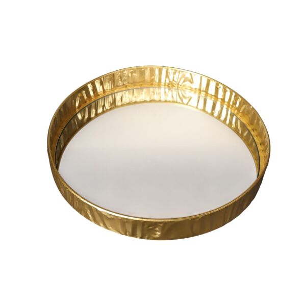Gold Ağaç Desenli Yuvarlak Tepsi Büyük