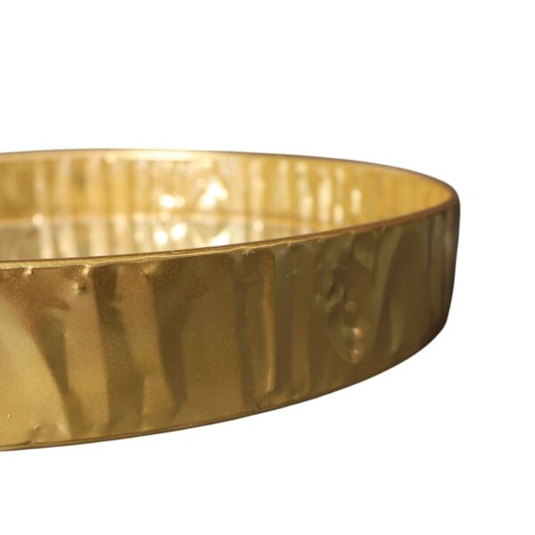 Gold Ağaç Desenli Yuvarlak Tepsi Büyük