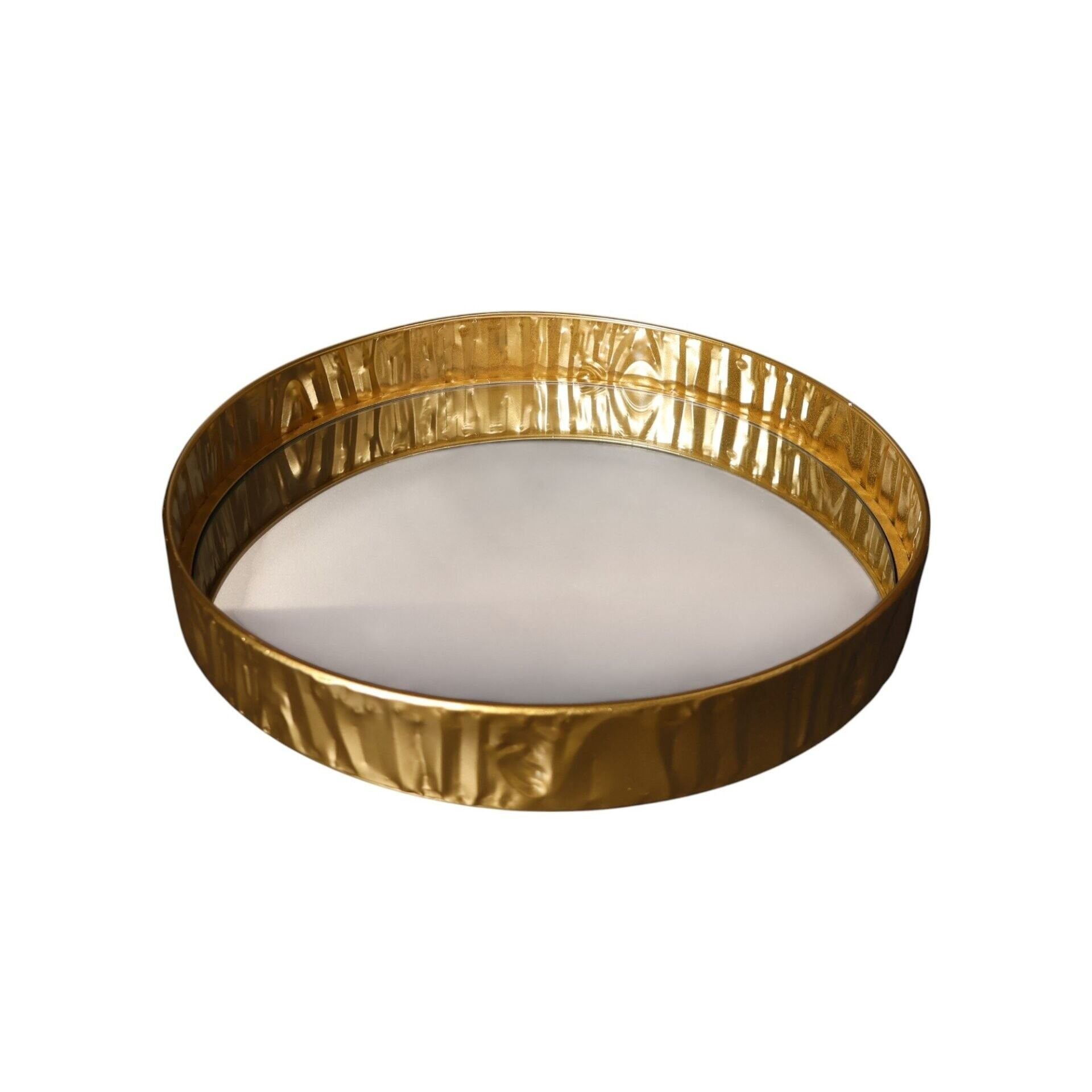 Gold Ağaç Desenli Yuvarlak Tepsi Büyük