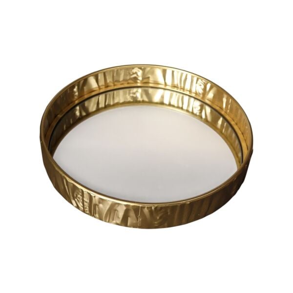 Gold Ağaç Desenli Yuvarlak Tepsi Küçük