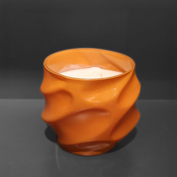 Cam Dalga Desen Mum Turuncu Küçük