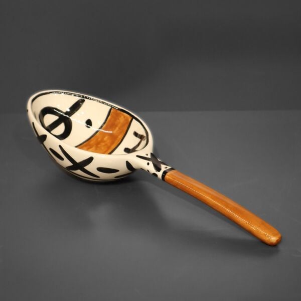 Afrika Desen Kahve Şeritli Kaşık Çerezlik