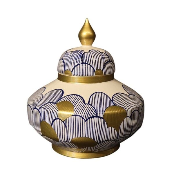 Midye Desen Mavi Gold Uzay Küp