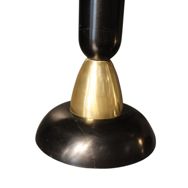 İkili Mermer Siyah Silindir Gold Şamdan