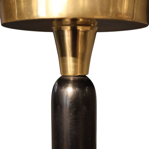 İkili Mermer Siyah Silindir Gold Şamdan