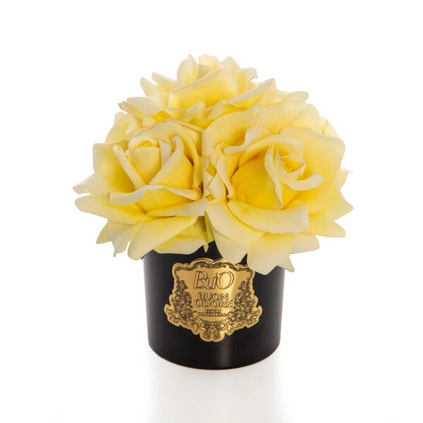 Siyah Cam Gold 5 Gül Allıklı Luxury Home Perfume Beyaz