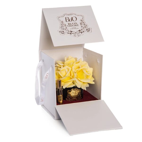 Siyah Cam Gold 5 Gül Allıklı Luxury Home Perfume Beyaz
