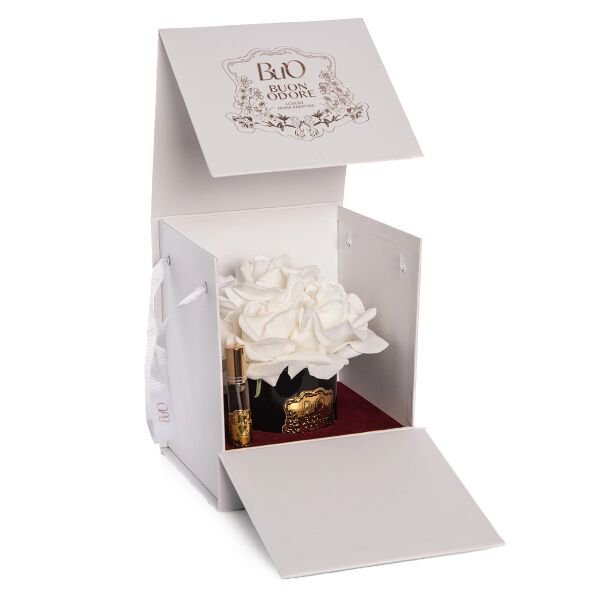 Siyah Cam Gold 5 Gül Mercan Luxury Home Perfume Beyaz