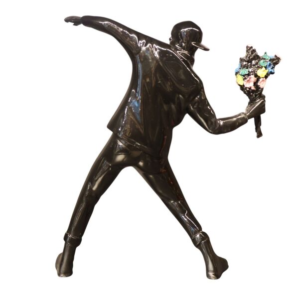 Banksy black flover bomber (after)