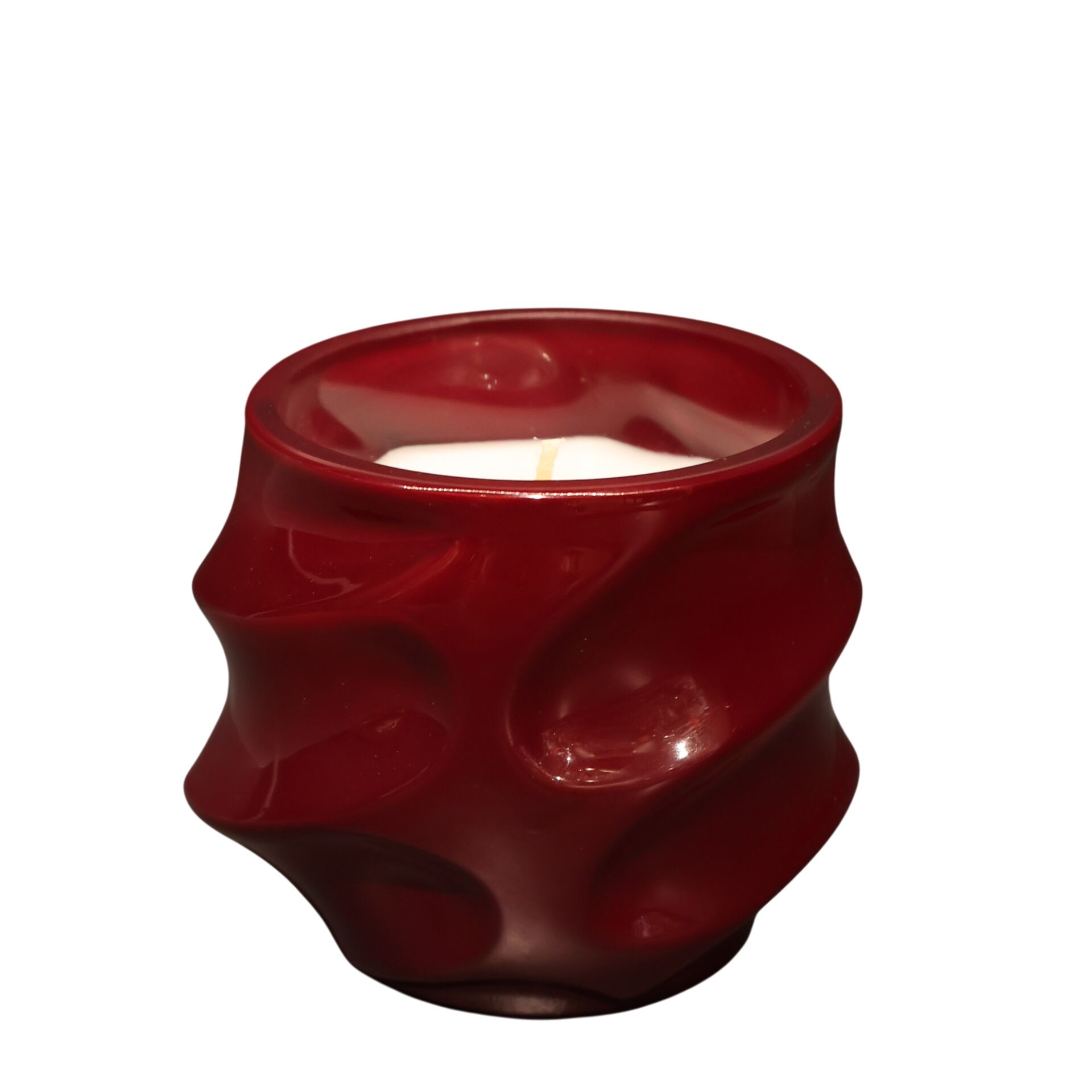 Cam Dalga Desen Mum  Bordo Küçük Bordo