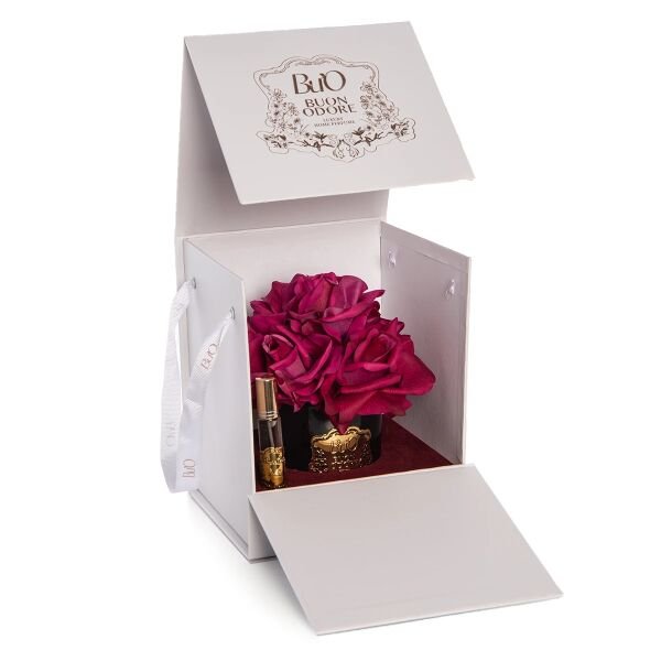 Siyah Cam Gold 5 Gül Mercan Luxury Home Perfume Bordo