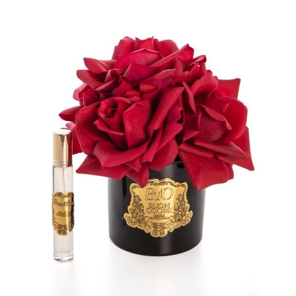 Siyah Cam Gold 5 Gül Mercan Luxury Home Perfume Kırmızı