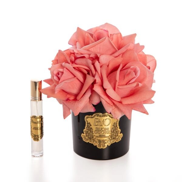 Siyah Cam Gold 5 Gül Mercan Luxury Home Perfume Mercan