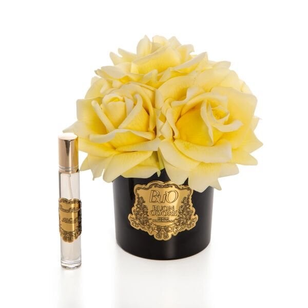 Siyah Cam Gold 5 Gül Mercan Luxury Home Perfume Sarı