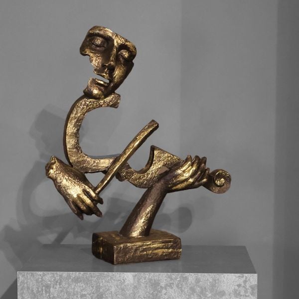 Keman Çalan Biblo Gold Siyah