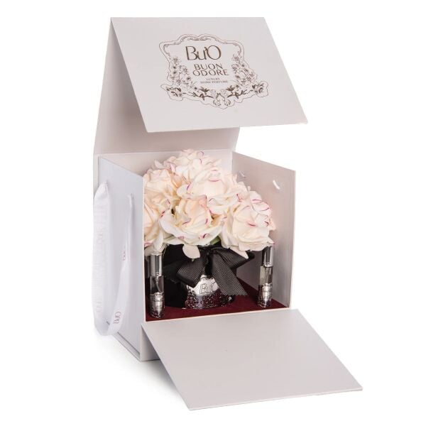 Siyah Cam Silver 14 Gül Allıklı Luxury Home Perfume Krem