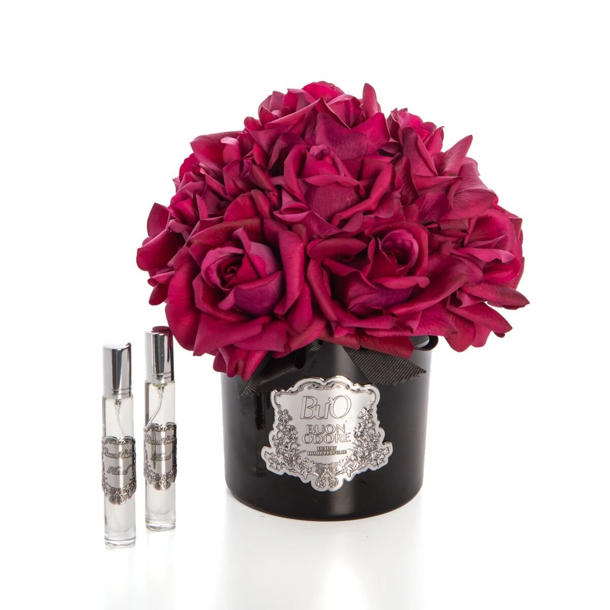 Siyah Cam Silver 14 Gül Allıklı Luxury Home Perfume Bordo