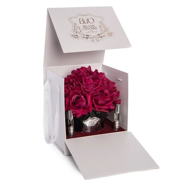Siyah Cam Silver 14 Gül Allıklı Luxury Home Perfume Bordo