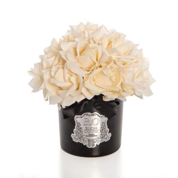 Siyah Cam Silver 14 Gül Allıklı Luxury Home Perfume Krem