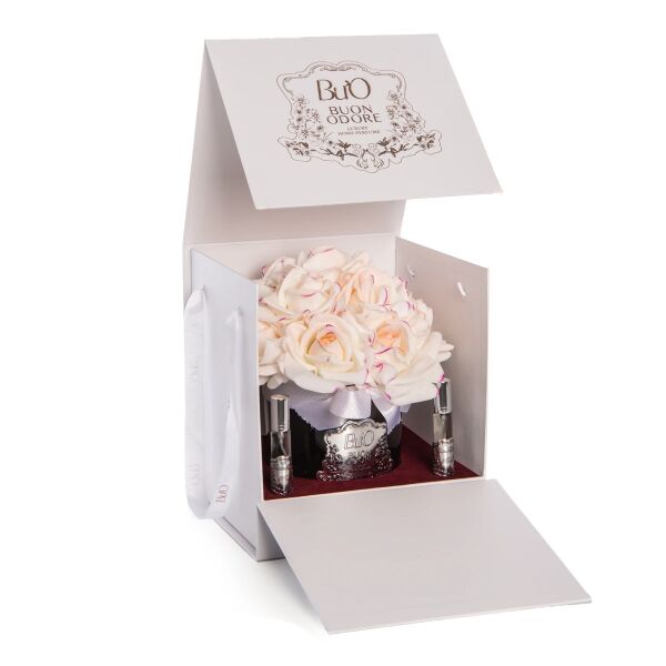 Füme Cam Silver 14 Gül Beyaz Luxury Home Perfume Krem