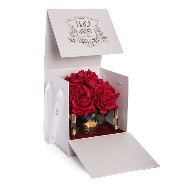Füme Cam Silver 14 Gül Bordo  Luxury Home Perfume Beyaz