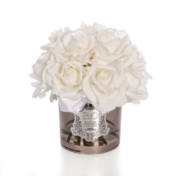 Füme Cam Silver 14 Gül Bordo  Luxury Home Perfume Beyaz