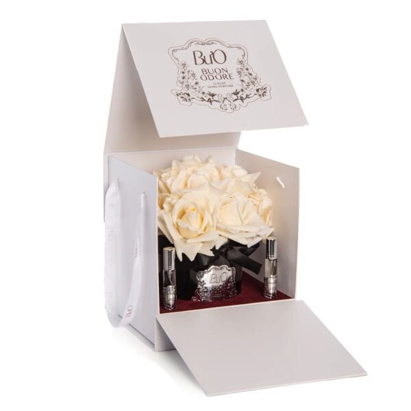 Füme Cam Silver 14 Gül Bordo  Luxury Home Perfume Krem