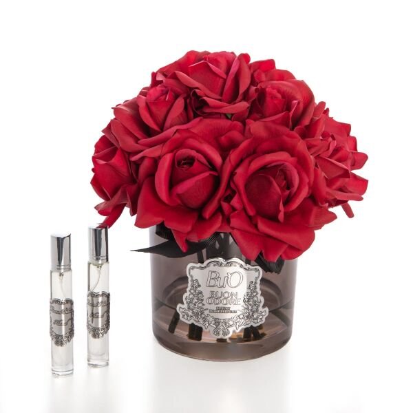 Füme Cam Silver 14 Gül Bordo  Luxury Home Perfume Kırmızı
