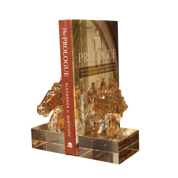 İkili Kristal At Kitap Tutucu Bal Kısa