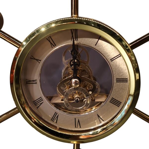 Üçgen Çarklı Gold Masa Saati