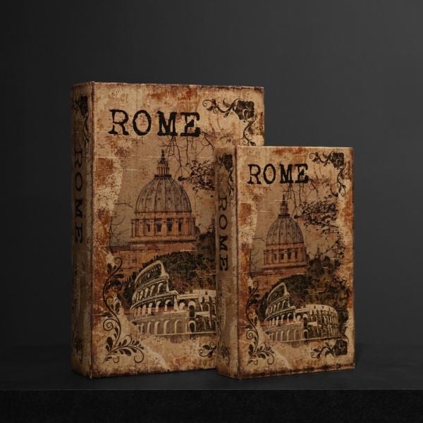 Rome İkili Ahşap Kitap Kutu Seti