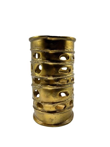 Pipe Delikli Küçük Vazo Gold