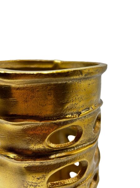 Pipe Delikli Küçük Vazo Gold