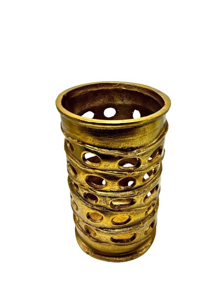 Pipe Delikli Küçük Vazo Gold