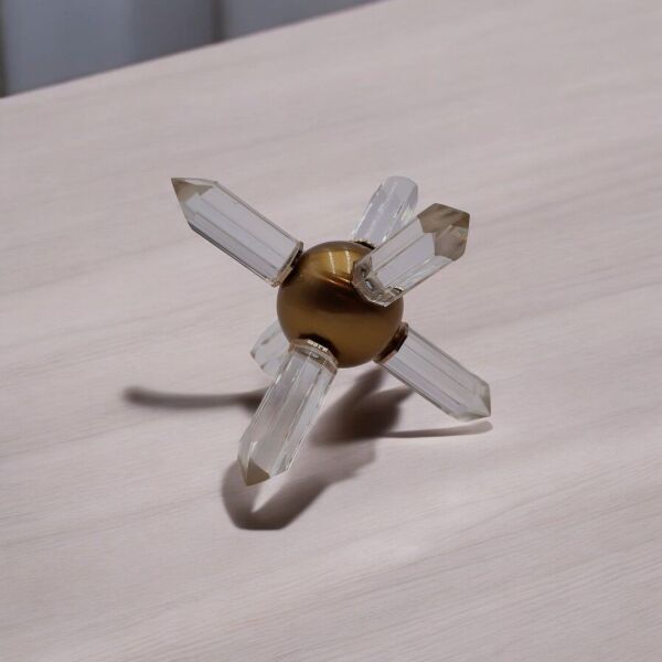 Atom Kristal Obje Gold