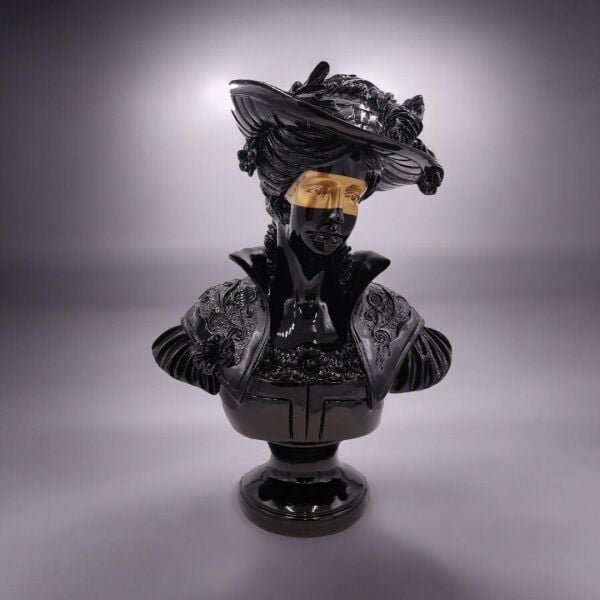 Camila Kadın Büst Beyaz Gold Siyah-Gold