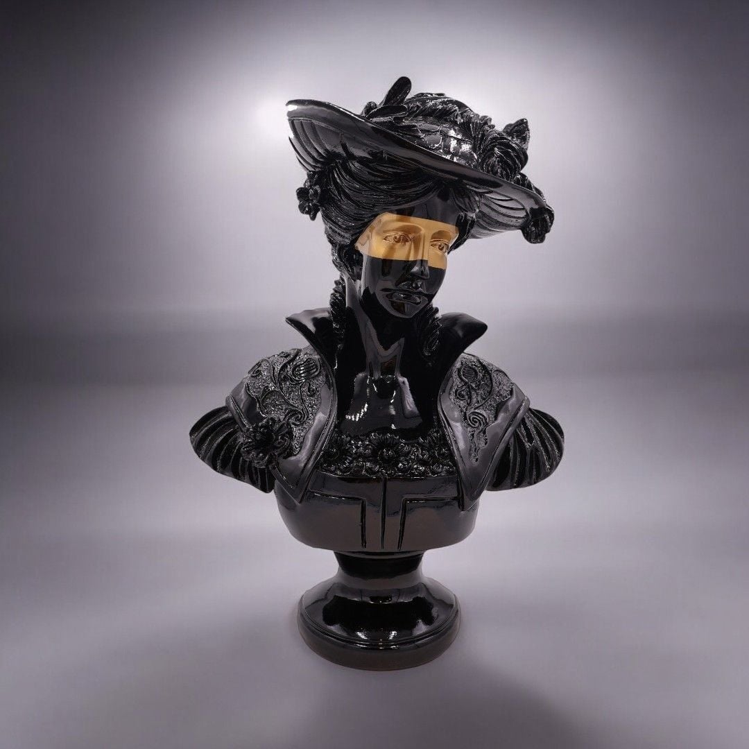 Camila Kadın Büst Beyaz Gold Siyah-Gold