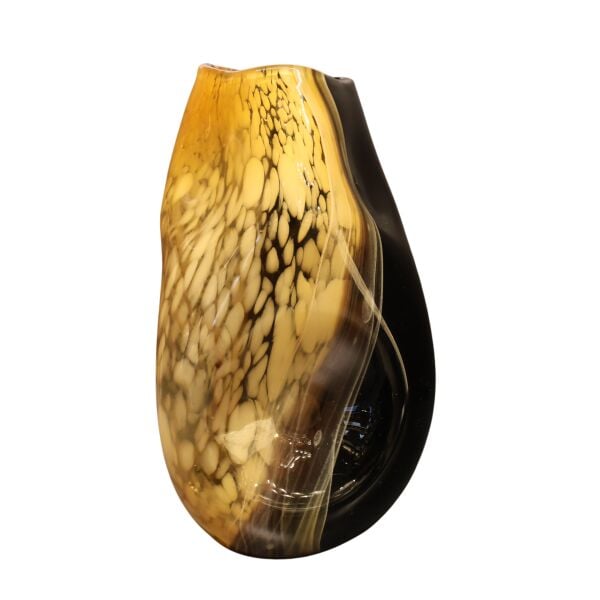 Siyah Bal Dalgalı Cam Vazo