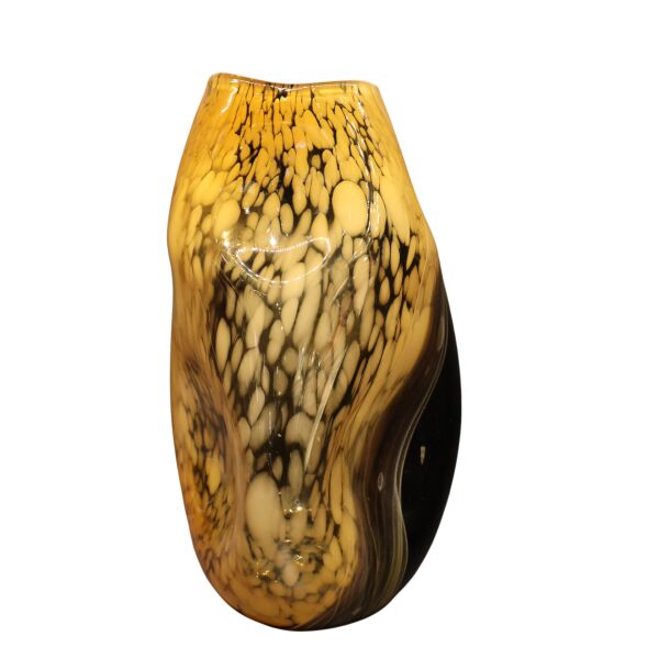 Siyah Bal Dalgalı Cam Vazo